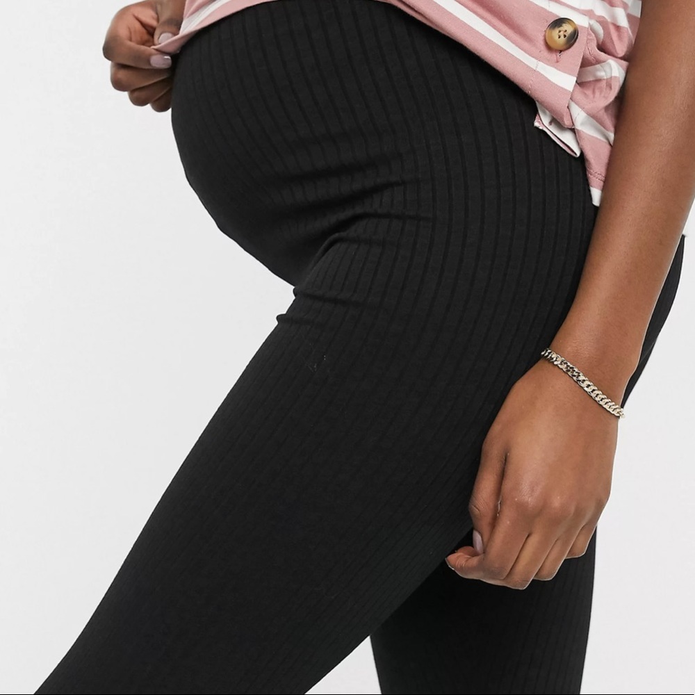 Maternity overbump ribbed leggings